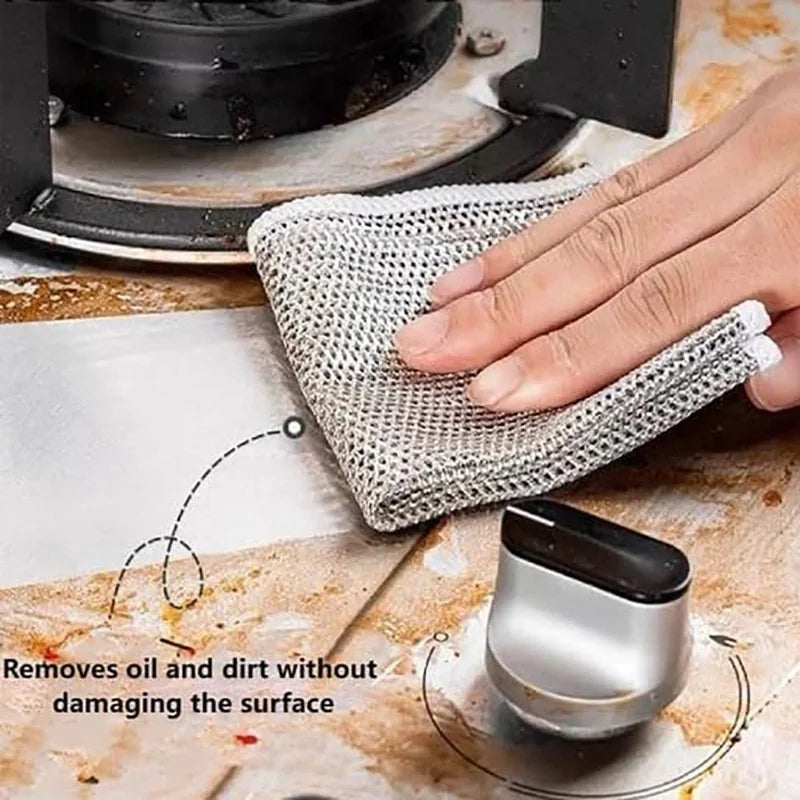 Multifunctional Non-Scratch Wire Dishcloth Wire Dishcloth Multipurpose Wire Microfiber Cloth Cleaning Cloth Magic Dish Towel Oasis Select