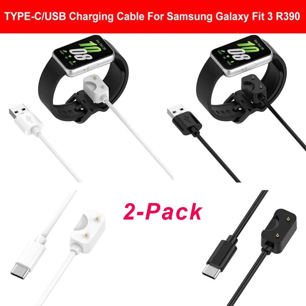 2-Pack Samsung Galaxy Watch Fit 3 USB-C Replacement Charger Smartwatch Charger Oasis Select