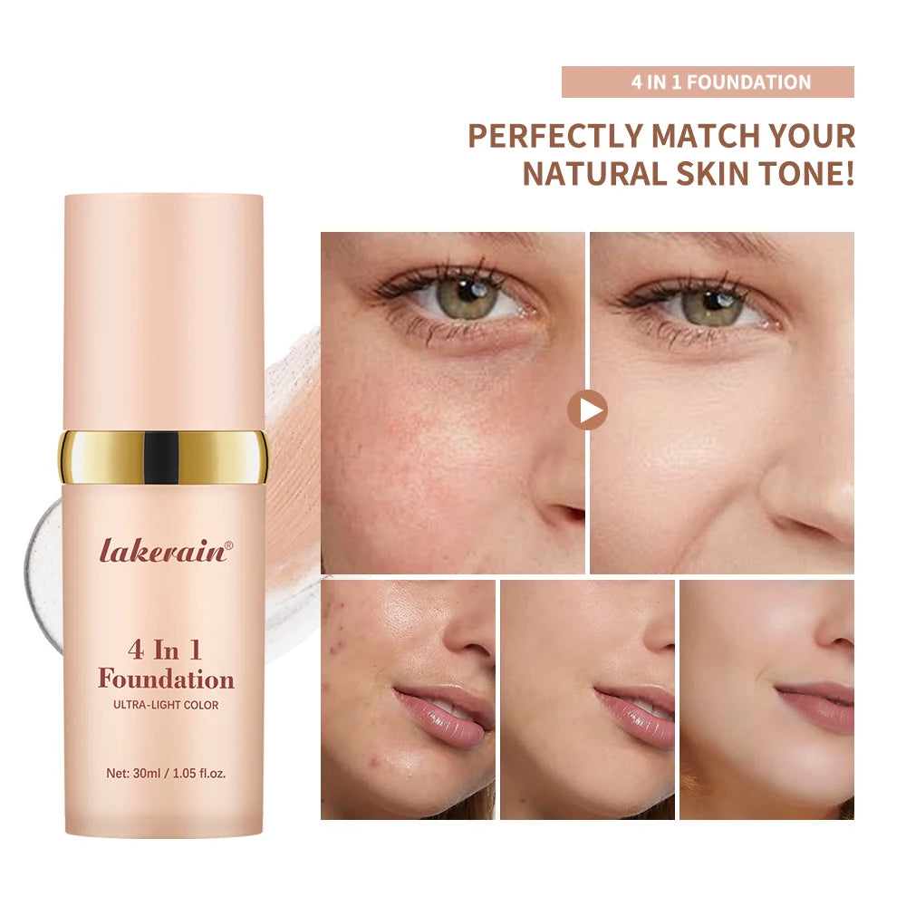 Lakerain 4-in-1 Color-Changing Foundation SPF30 | All Skin Types Liquid Foundation Oasis Select