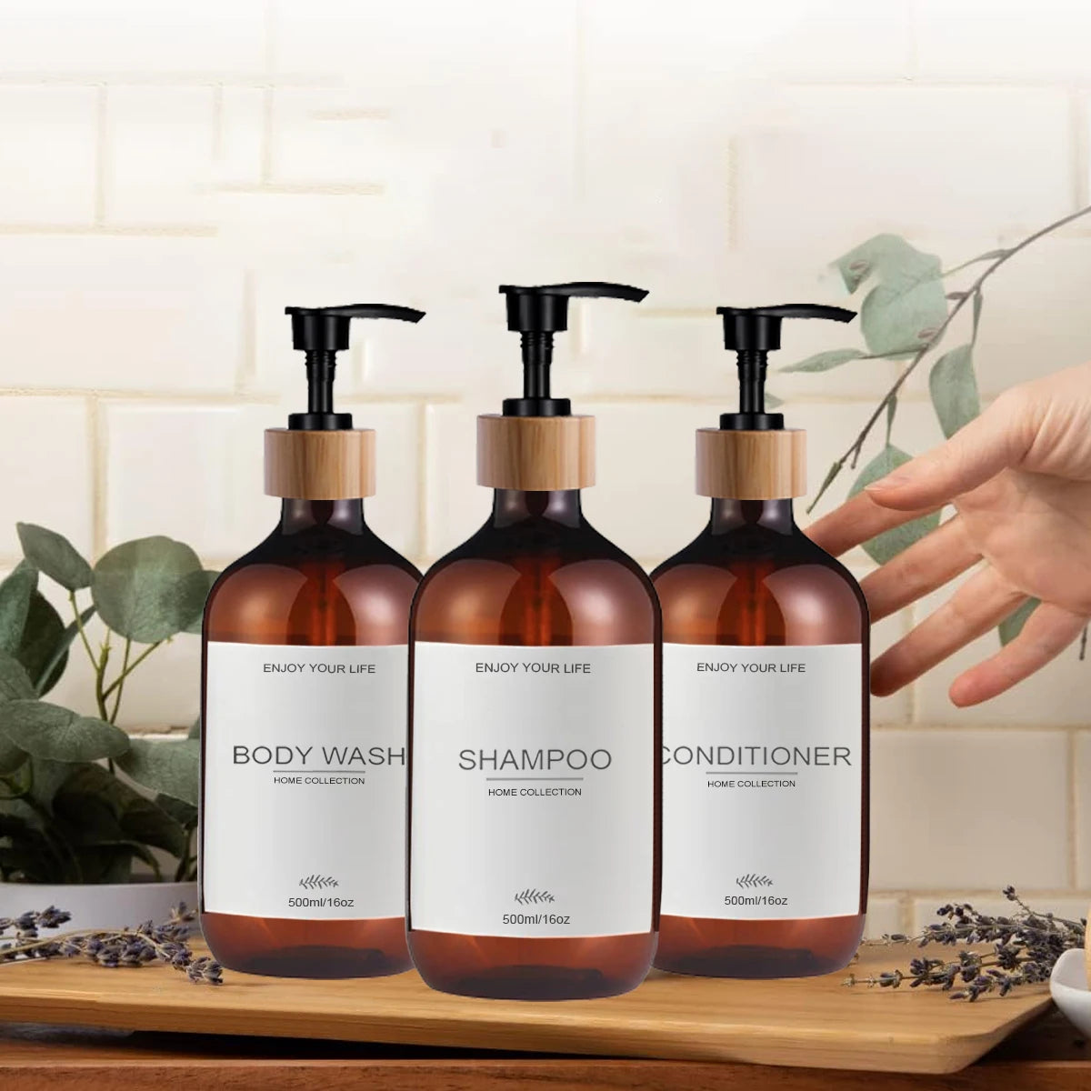 500ml Shampoo & Conditioner Pump Dispenser Bottles – 3 Pack Pump Dispenser Bottles Oasis Select