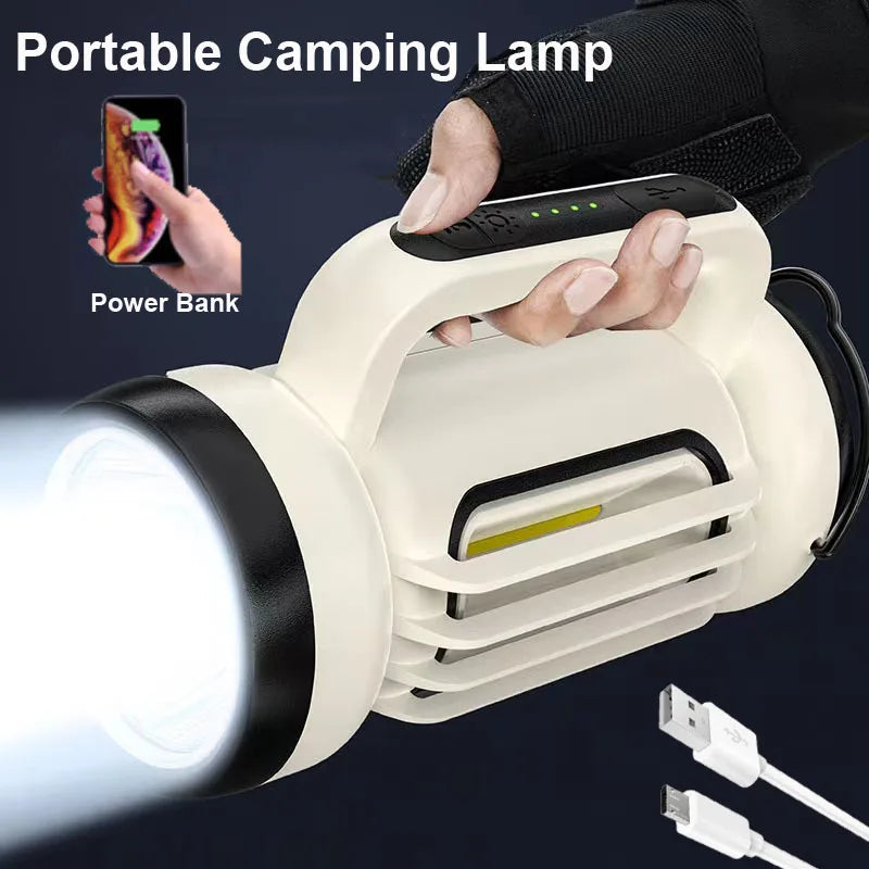 Super Bright LED Work Light Handheld Flashlight Rechargeable Searchlight Power Bank Function Torch Spotlight New Oasis Select