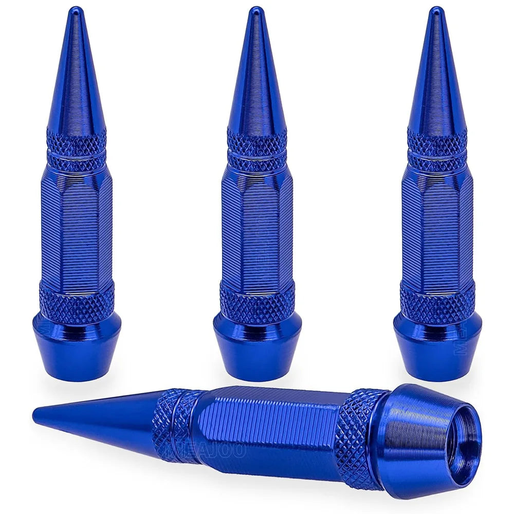 4Pcs 60mm Valve Caps, Aluminum Alloy Dustproof and Waterproof Tire Valve Stem Caps, Suitable for Cars, Trucks and Motorcycles Oasis Select Blue-4Pcs