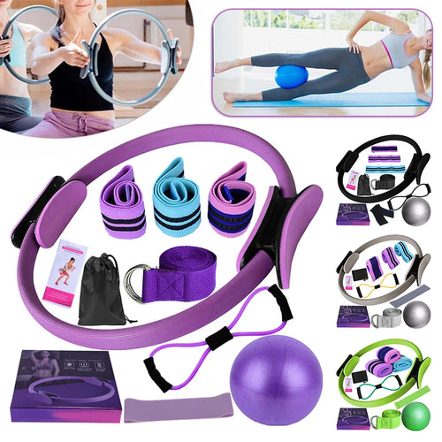11-Piece Yoga & Pilates Set – Rings, Ball & Resistance Bands Pilates Yoga Kit Oasis Select