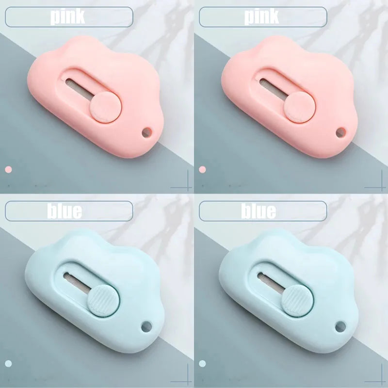 1/4pcs Mini Utility Knife Retractable Letter Opener Box Cutter Portable Carton Opener Paper Cutting Tool School Office Supplies Oasis Select 4pcs mix 1