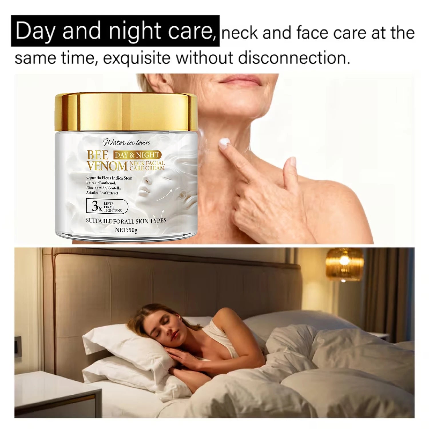 Bee Venom Neck & Face Firming Cream – Collagen & Hyaluronic Acid Facial Firming Cream Oasis Select