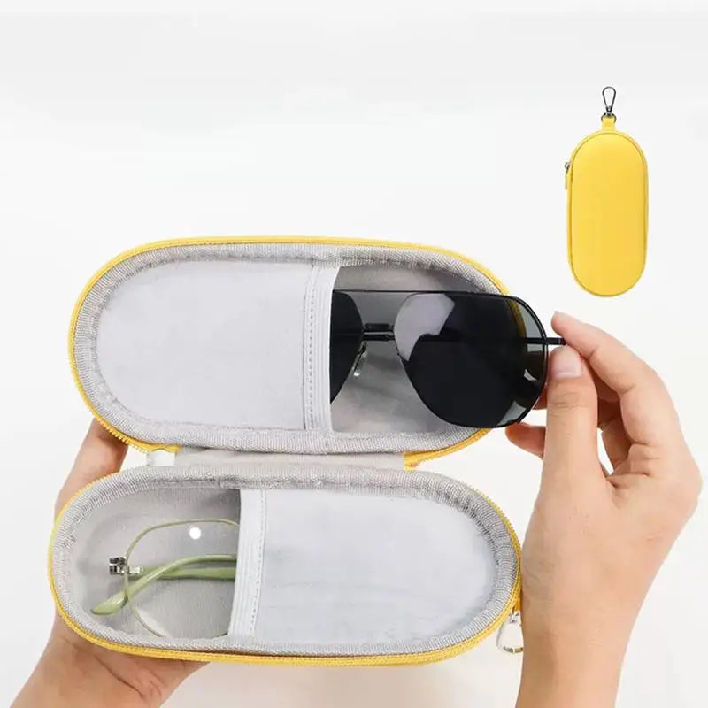 Hard Shell Double Glasses Case – Holds 2 Pairs | Unisex