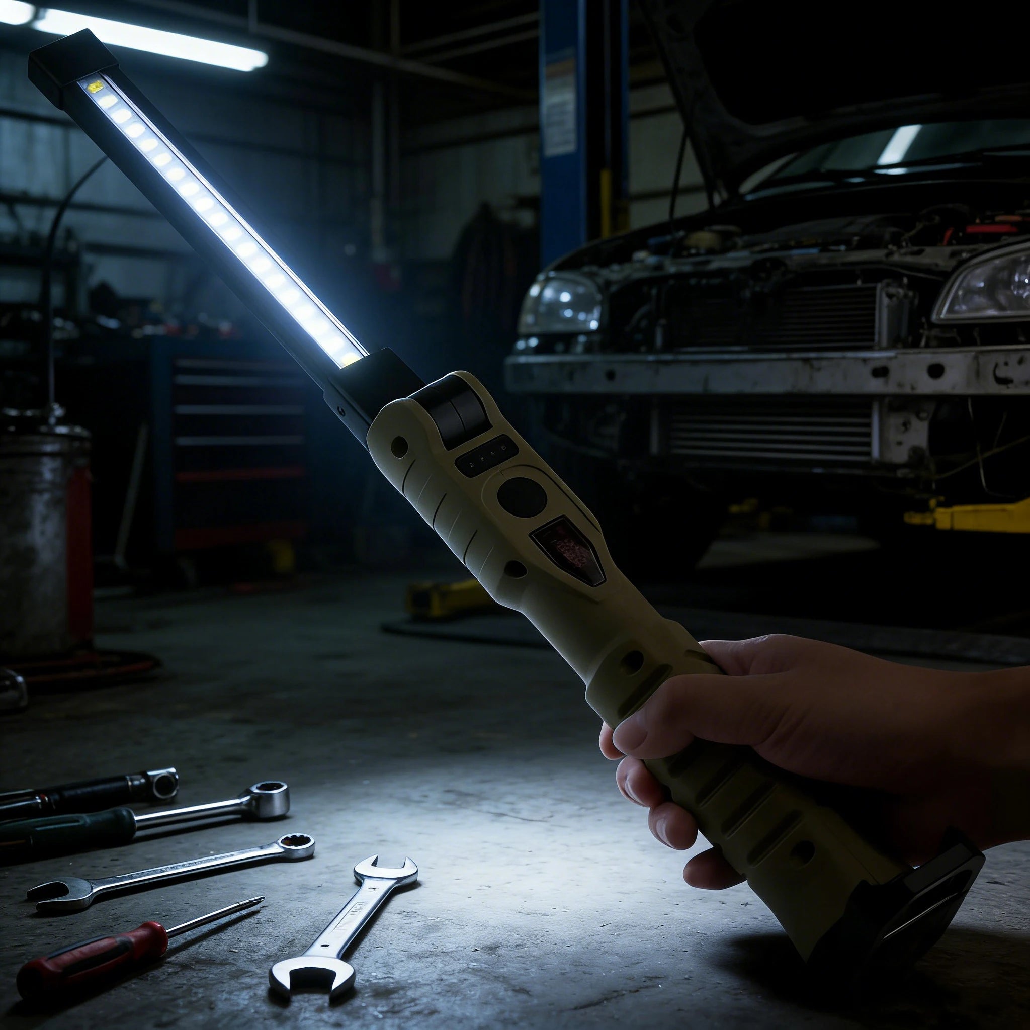 Folding COB XPE LED Work Light Handheld Flashlight with Built-in Battery Lamp Torch Emergency Car Inspection Lamp Red SOS Strobe Oasis Select