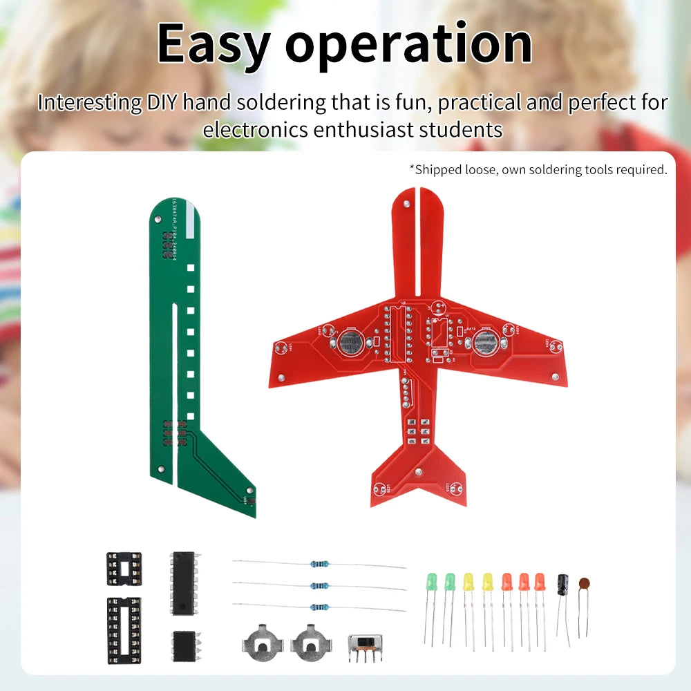DIY Electronic Kit Small Airplane CD4017 Flow Lamp Welding Practice Electronic Science Assembly Kit Flashing LED PCB Oasis Select