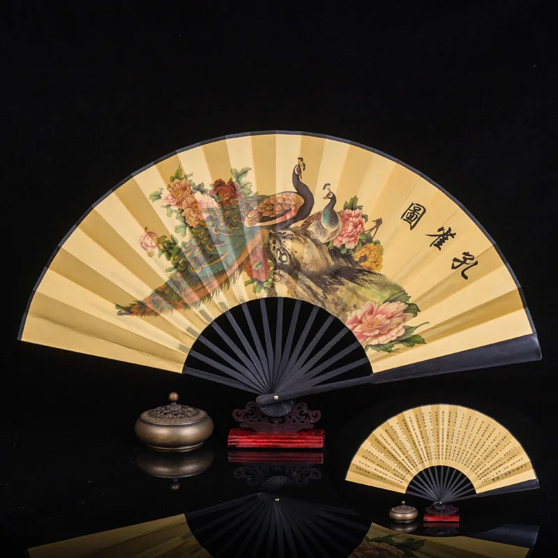 Ancient Folding Fan Chinese Scenic Spots Retro Classic Blank Craft