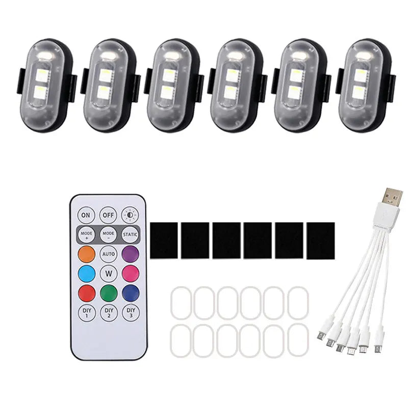 Wireless RGB LED Strobe Warning Light | 8 Colors Remote Control