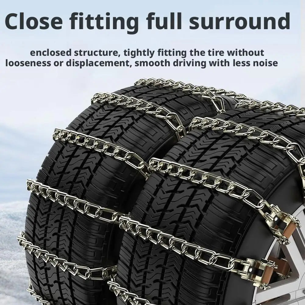 Manganese Steel Snow Chains for Car Truck SUV – 2/4pcs Anti-Skid