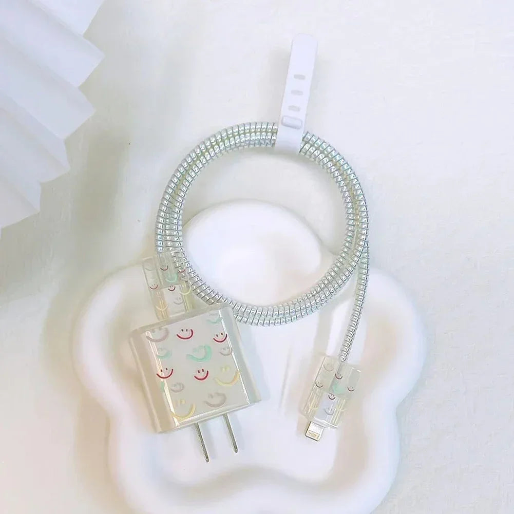Cute iPhone 20W Charger Cover & USB Cable Winder Protector