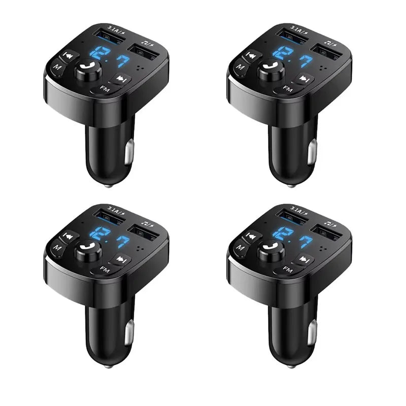 1/2/4/6pcs Bluetooth 5.0 Fm Transmitter Car Mp3 Player Wireless Hands-Free Audio Receiver Car Radio Dual USB Fast Charger Oasis Select 4pcs