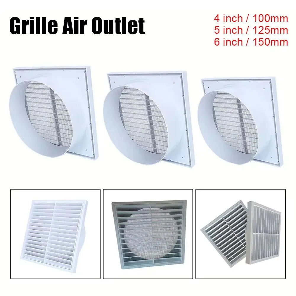 1Pcs Wall Ceiling Grille Air Outlet Pipeline Ventilation Plastic Fresh Air Exhaust Outlet White Grilles Cover Oasis Select