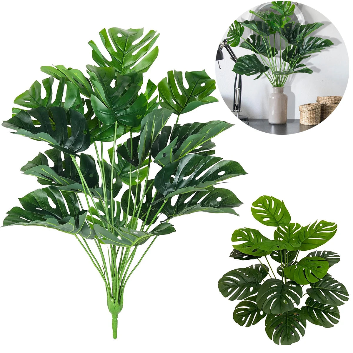 Large Artificial Monstera Leaves UV Resistant Tropical Faux Greenery for Home Garden Wedding Beach Party Decor Oasis Select