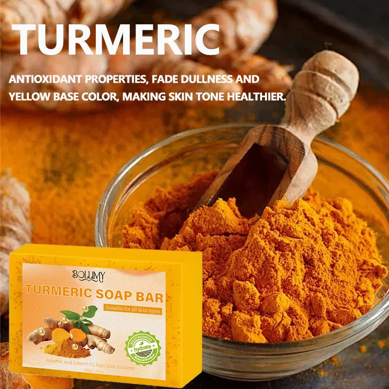 6PCS Turmeric Soap, Rich in Turmeric and Lemon Ingredients, for Washing Face Cleansing, Softens Rough Skin, Hydrates Oasis Select