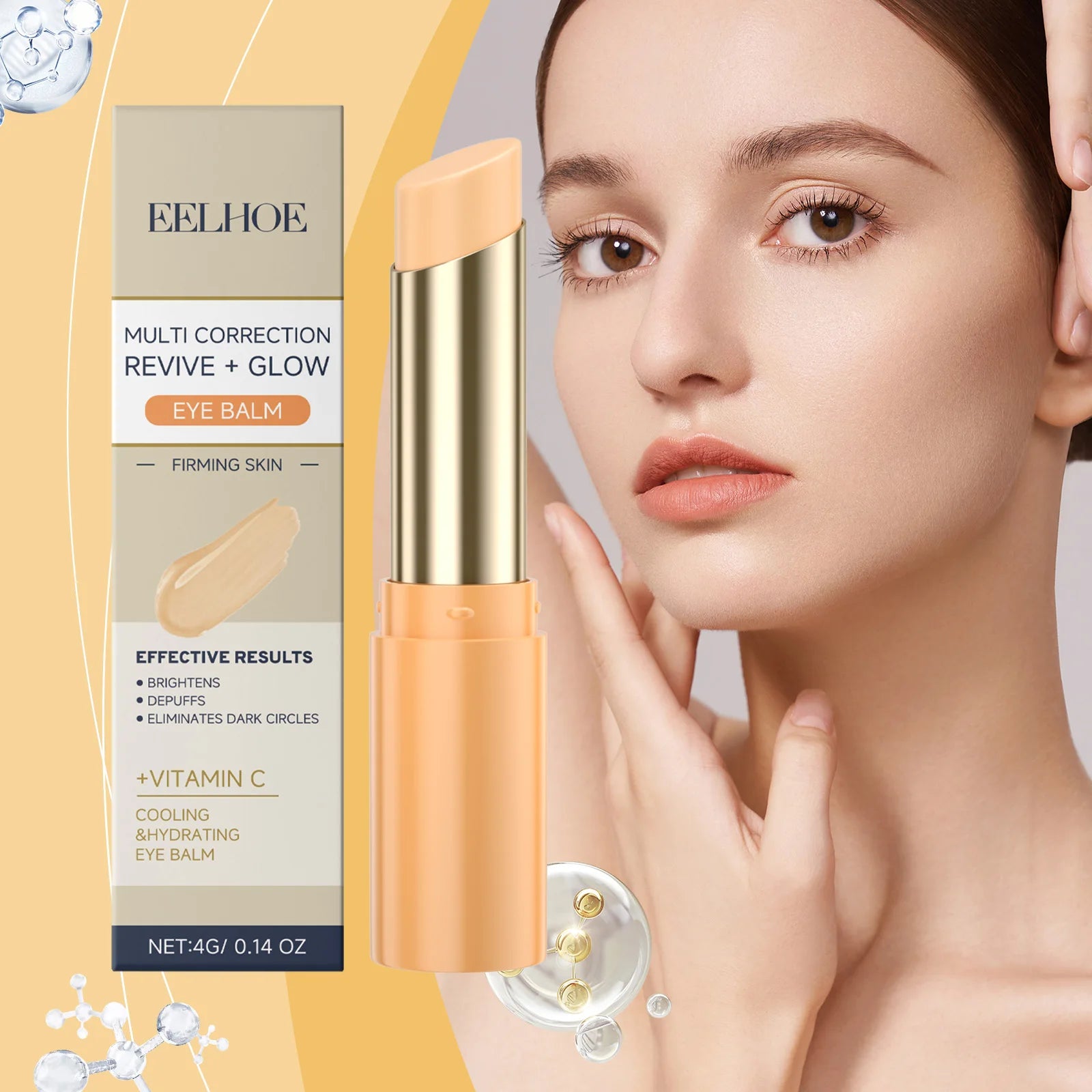 Vitamin C Eye Cream Stick Eye Bag Removal Dark Circles Reduce Fine Lines Anti Puffiness Smooth Moisturizing Brightening Eye Balm Oasis Select