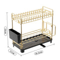 Kitchen Shelf Snap-on Dishwasher Side Tableware Drain Rack Narrow Cupboard Dish Storage Rack Oasis Select Black gold