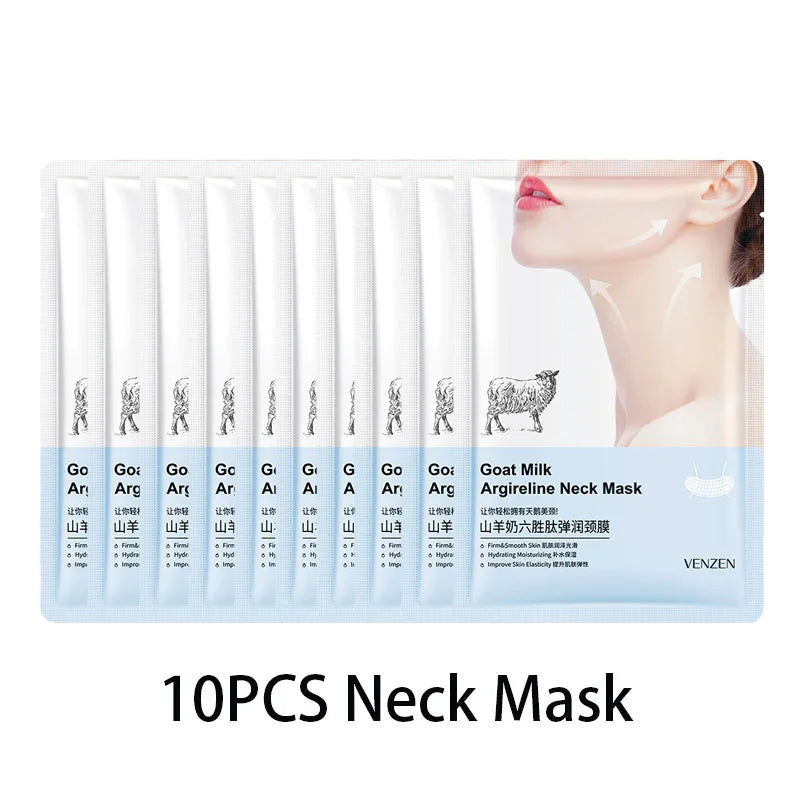 BIOAOUA Goat Milk Collagen Neck Mask 10-Pack Anti-Wrinkle Neck Sheet Mask Oasis Select Default Title