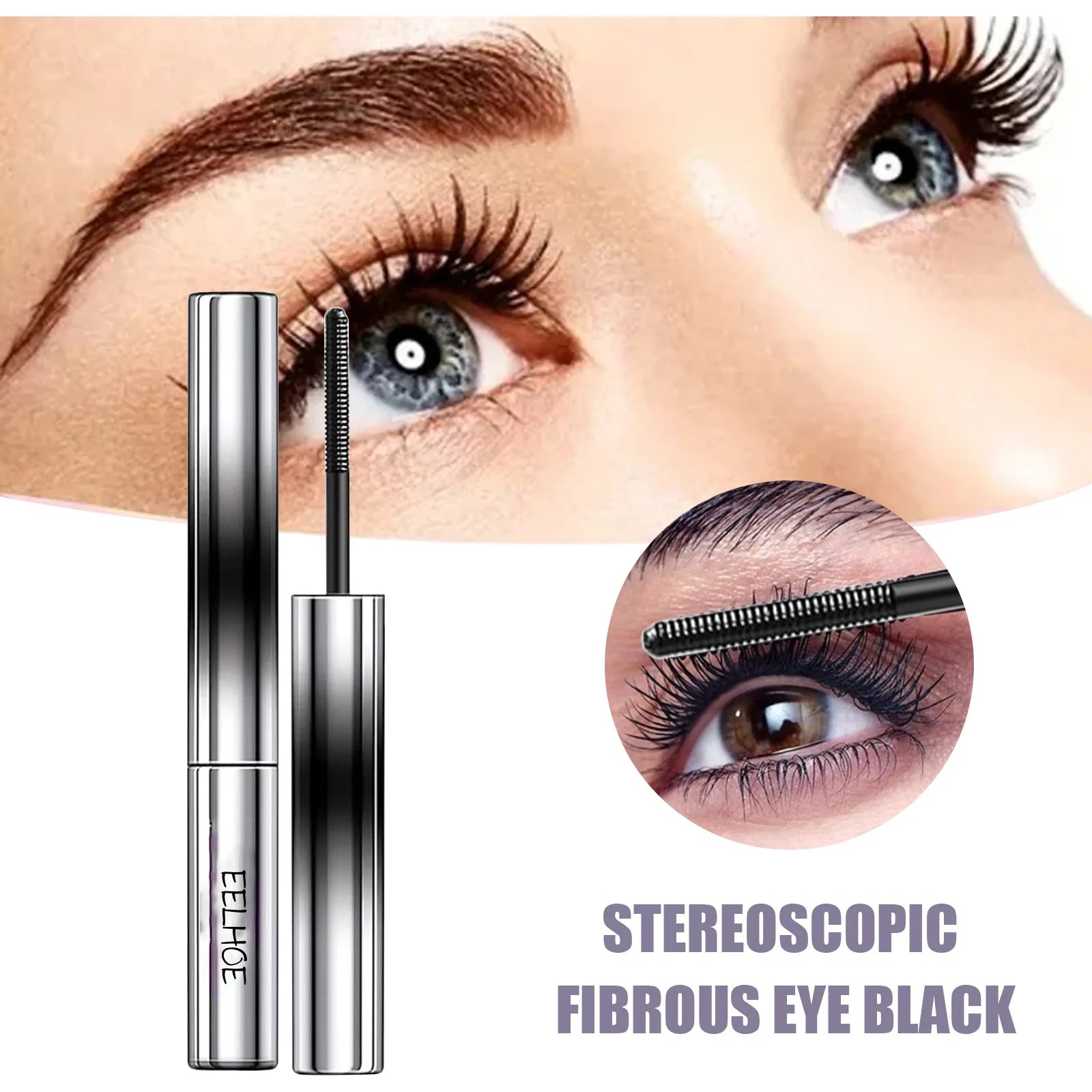 EELHOE Silk Fiber Mascara – Curling, Lengthening, Waterproof 4g Waterproof Mascara Oasis Select