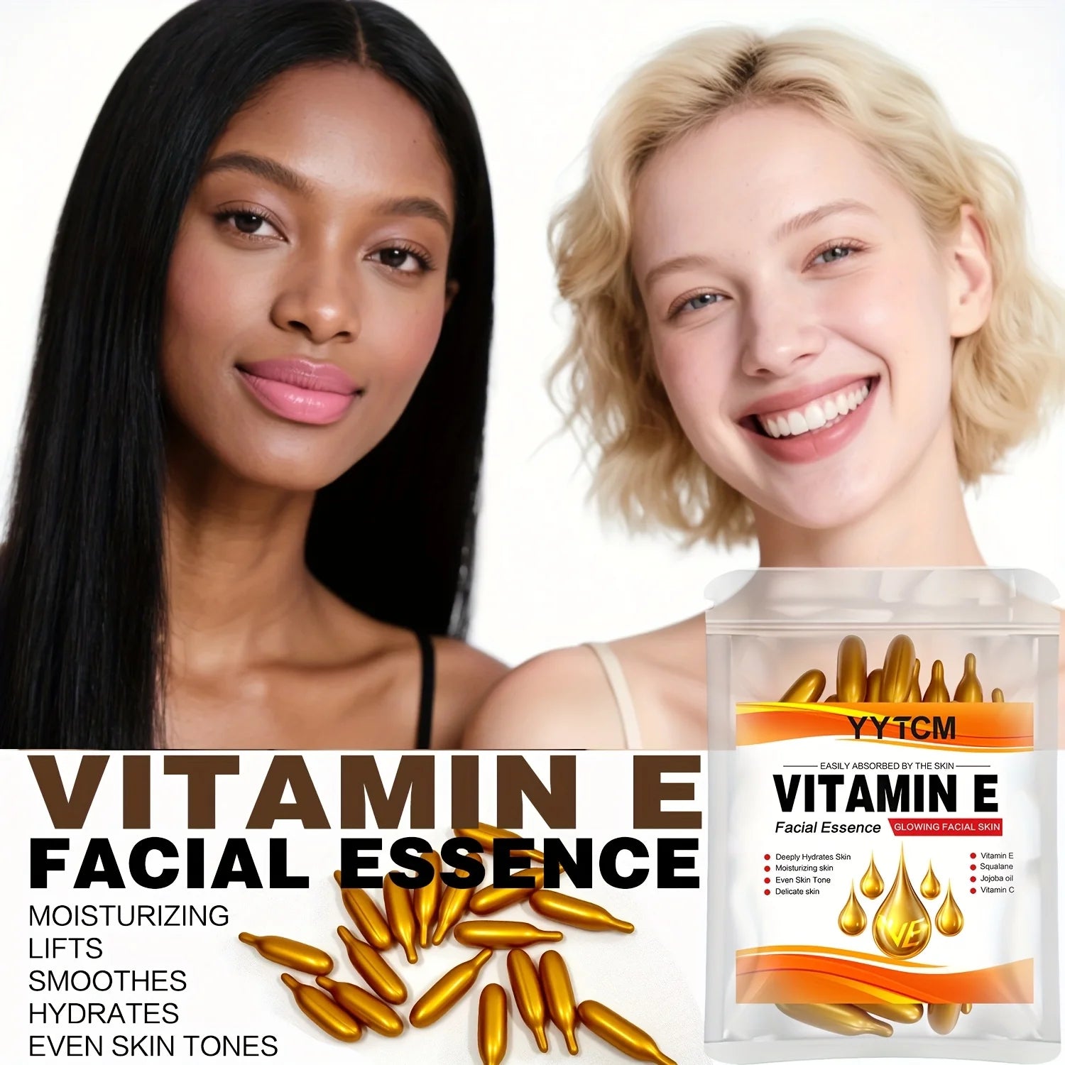 Vitamin E Capsule Essence – Squalane & Vitamin C | 30 Caps Face Capsule Essence Oasis Select