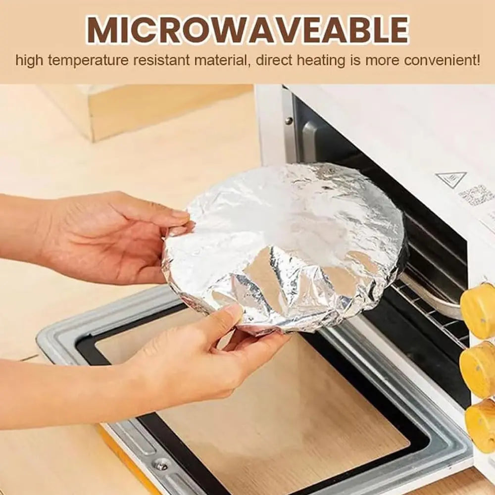 Disposable Food Warming Cover Aluminum Foil Insulation Sleeve for Plates Bowls Heat Preservation Table Mat Kitchen Freshness Oasis Select