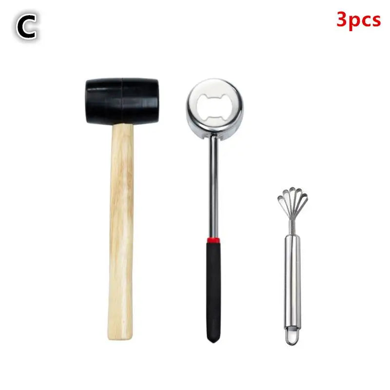Creative Dual-Purpose Coconut Opener Hand Hole Puncher Hammer Kitchen Gadget Fresh Coconut Water Breaker Tool Oasis Select C