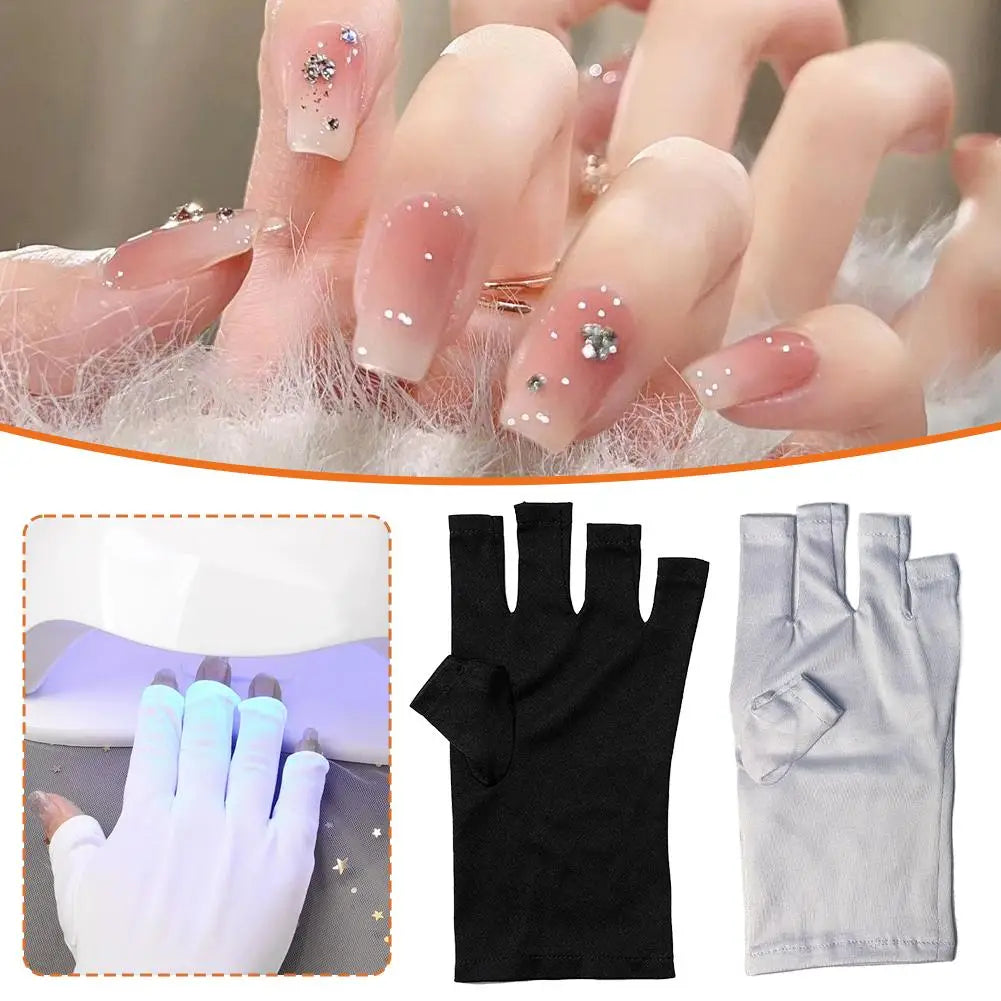 UV Gloves for Nails, Anti UV Protection Gloves Fingerless Design for Women Gel Manicures Anti UVA UVB Light for Gel Nail Lamp Oasis Select