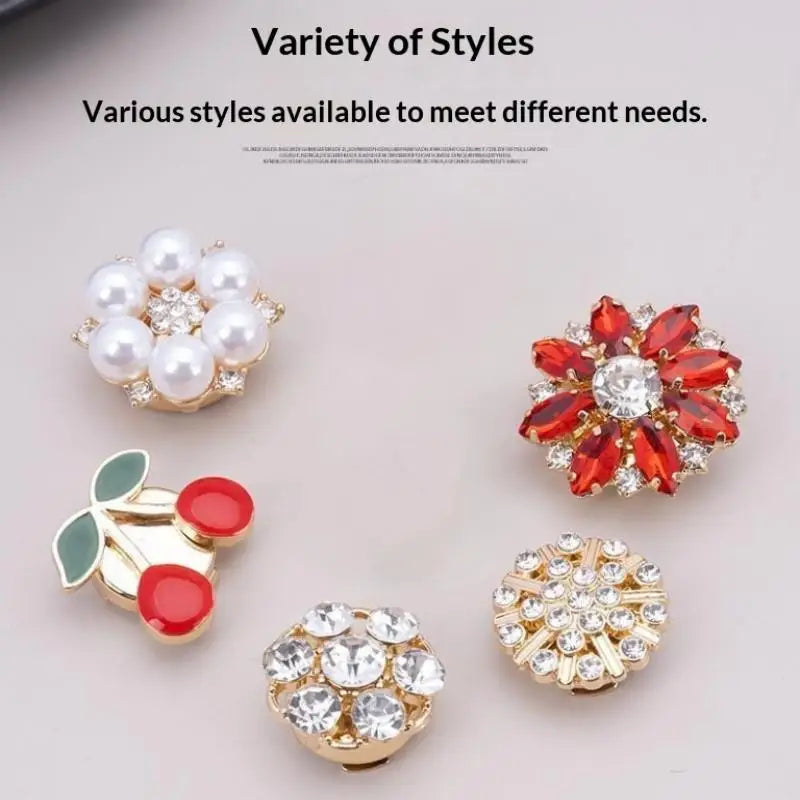 Crystal Pearl Clip-On Button Covers | DIY Shirt & Blouse Decor Decorative Button Covers Oasis Select