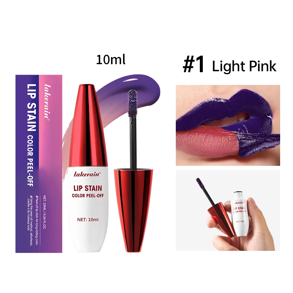 Lakerain Peel-off Lip Gloss Matte Natural Mist Lip Tinted Waterproof Long Lasting Lipstick Makeup Tear Contour Stain Cosmetics Oasis Select 1 Light Pink