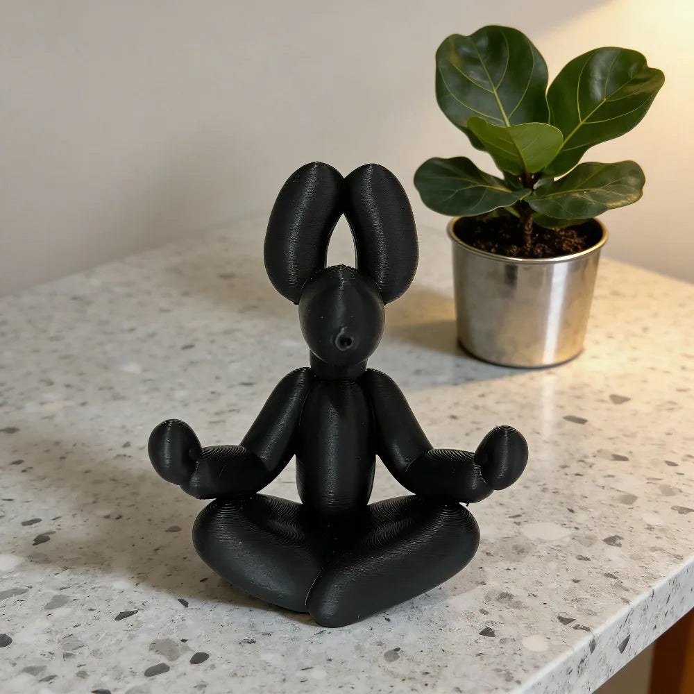 Minimalist Meditation Balloon Dog Figurines Cross Legged Zen BalloonAnimal Sculpture Dogs Tabletop Ornaments Yoga Spa Room Decor Oasis Select