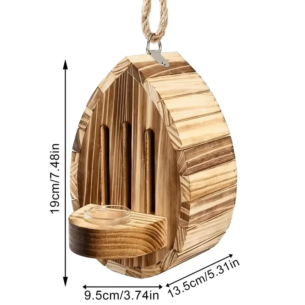 Wooden Butterfly House Natural Teardrop-Shaped Shelter Feeder Nesting Box Butterfly Habitat for Yard Grassland Pathway Driveway Oasis Select Yellow
