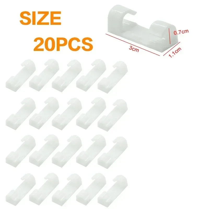 20/40pcs Adhesive Cable Clips Wire Holder For Wall Strong Self-Adhesive Stickers Cord Management Organizer For Desk Car Office Oasis Select Small White 20PCS