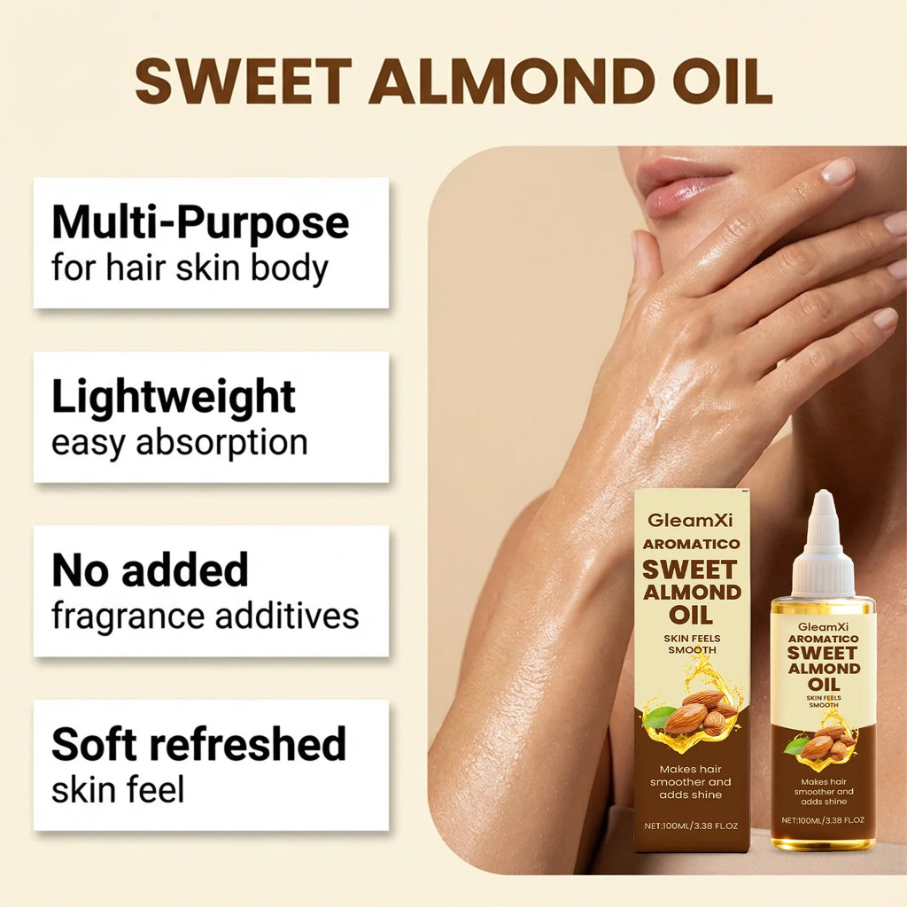 Almond Body Oil Repair Dryness Peeling Firming Brightening Smoothing Water-Locking Long-Lasting Fragrance Hair Body Care Serum Oasis Select