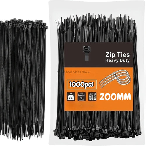 100Pcs Nylon Cable Ties Adjustable Self-locking Ties Straps Uv Resistant Plastic Wire Ties for Home Office Cord Management Oasis Select