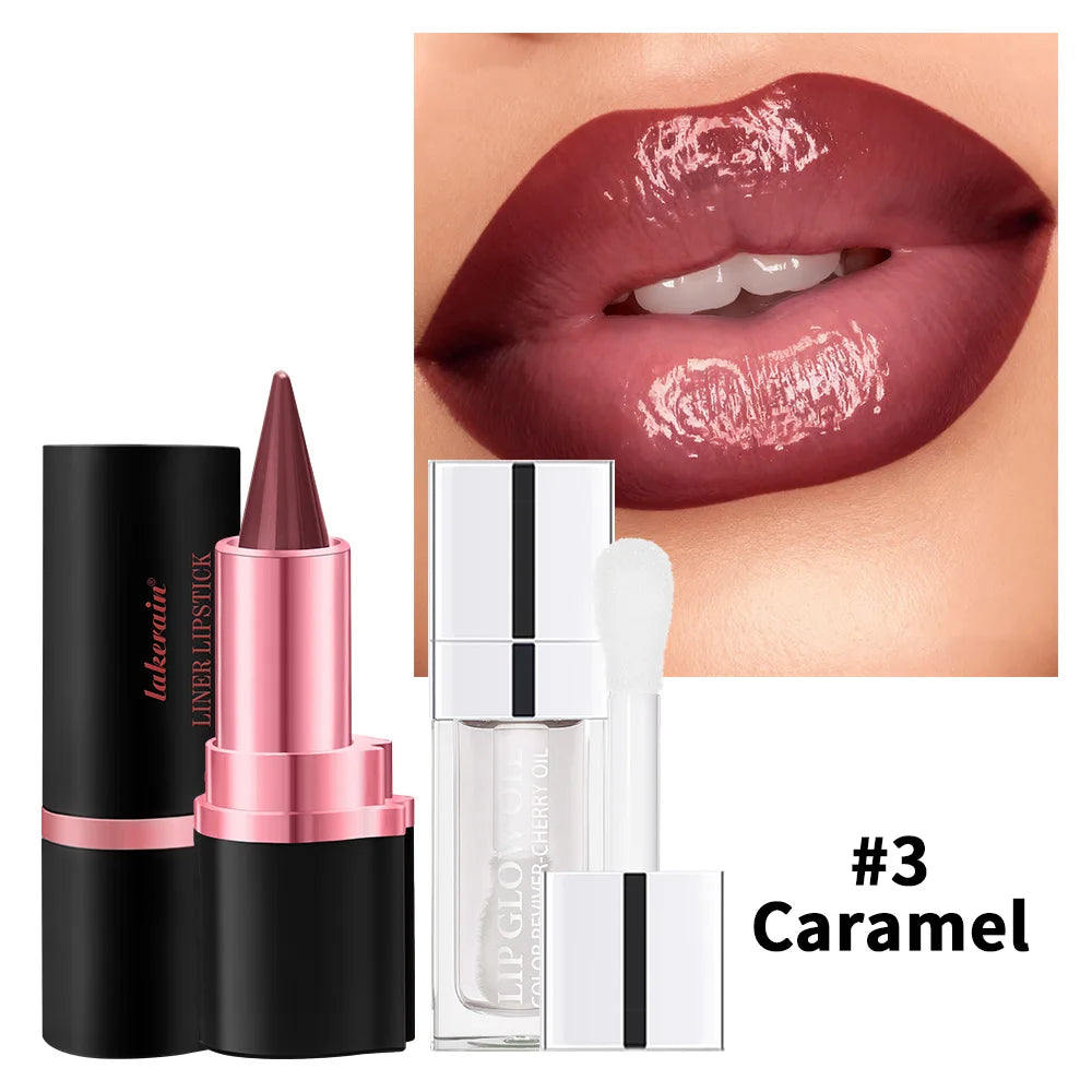 2-in-1 Lip Liner & Gloss Set – Long-Lasting Matte Lip Stain