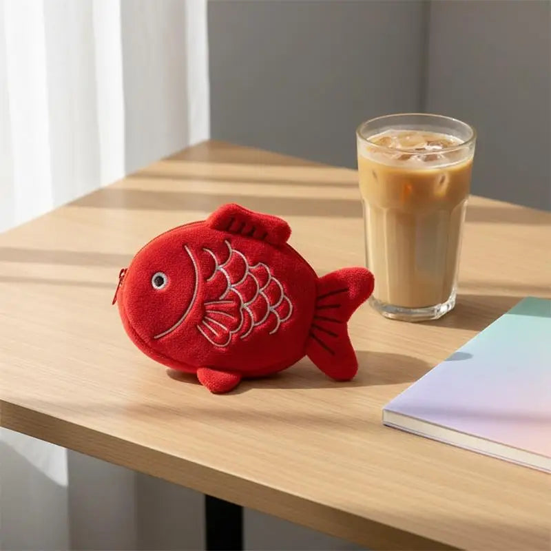 Koi Fish Plush Coin Purse – Cute Zipper Wallet & Earbud Pouch Plush Coin Purse Oasis Select