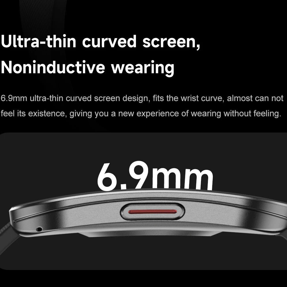 6.9mm Amoled Ultra-thin Curved Waterproof Smartwatch Women BT Call Smart Watch Men All Metal Body Sleep 24h Health Monitor Sport Oasis Select
