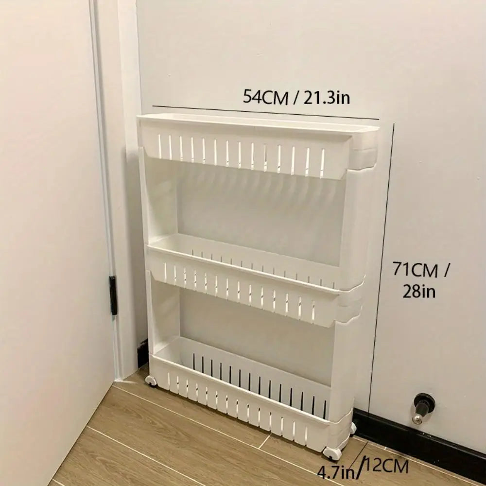 Crack organizer, removable shelf with wheels, multifunctional removable organizer, suitable for kitchen, bathroom and other narr Oasis Select