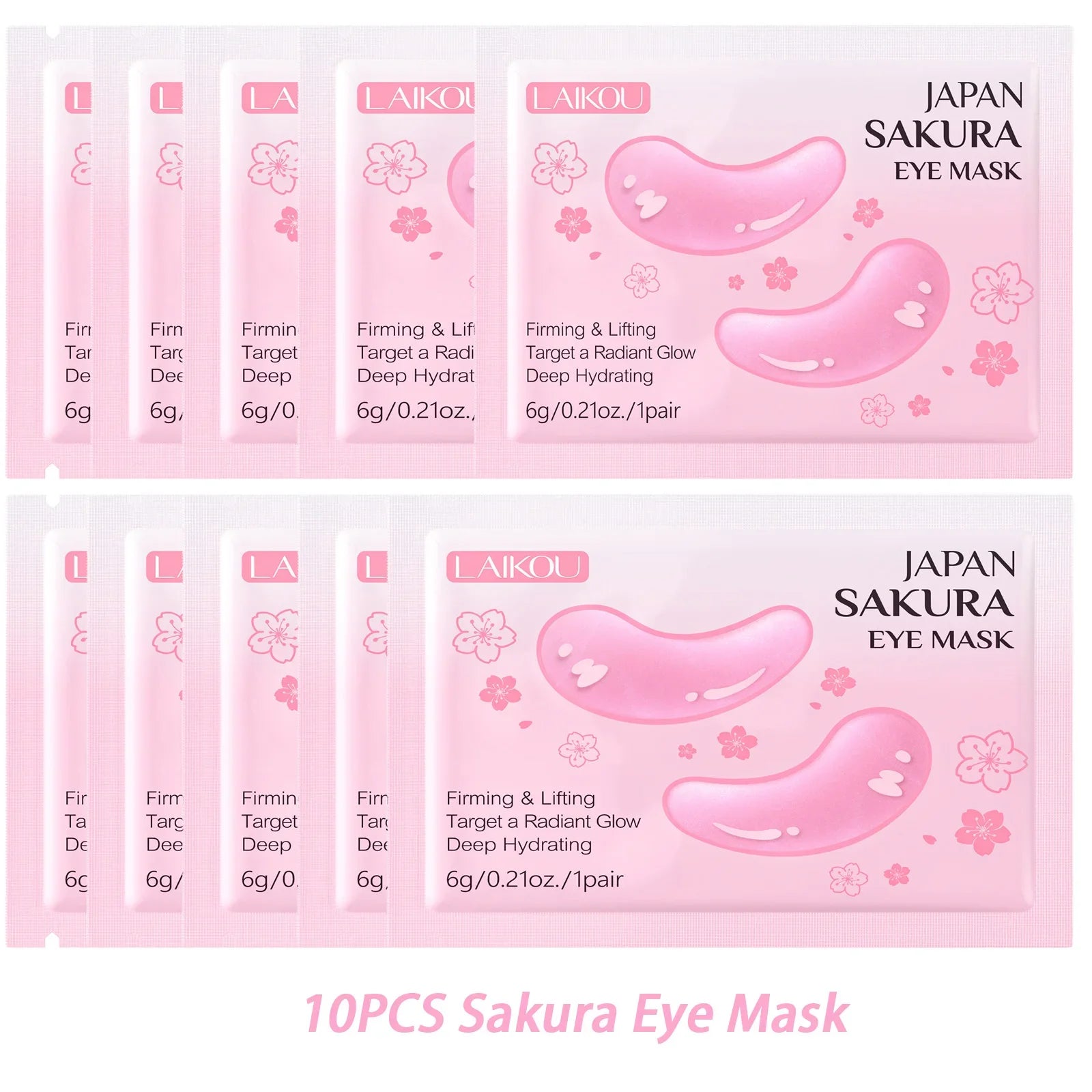 LAIKOU Sakura Eye Mask – Hydrating Under Eye Patches Under Eye Patches Oasis Select 10 PCS