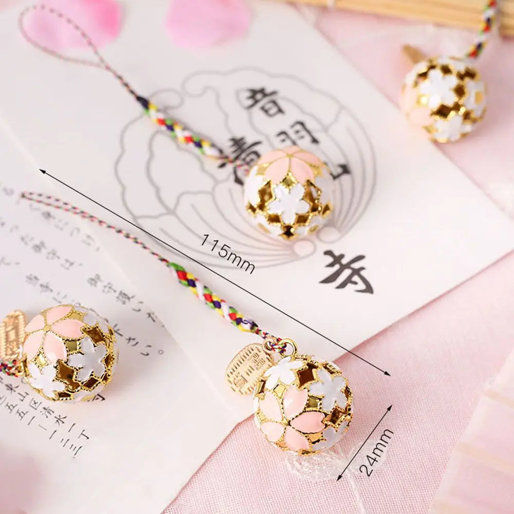 Japanese Sakura Bell Charm Keychain – Blessing Guardian