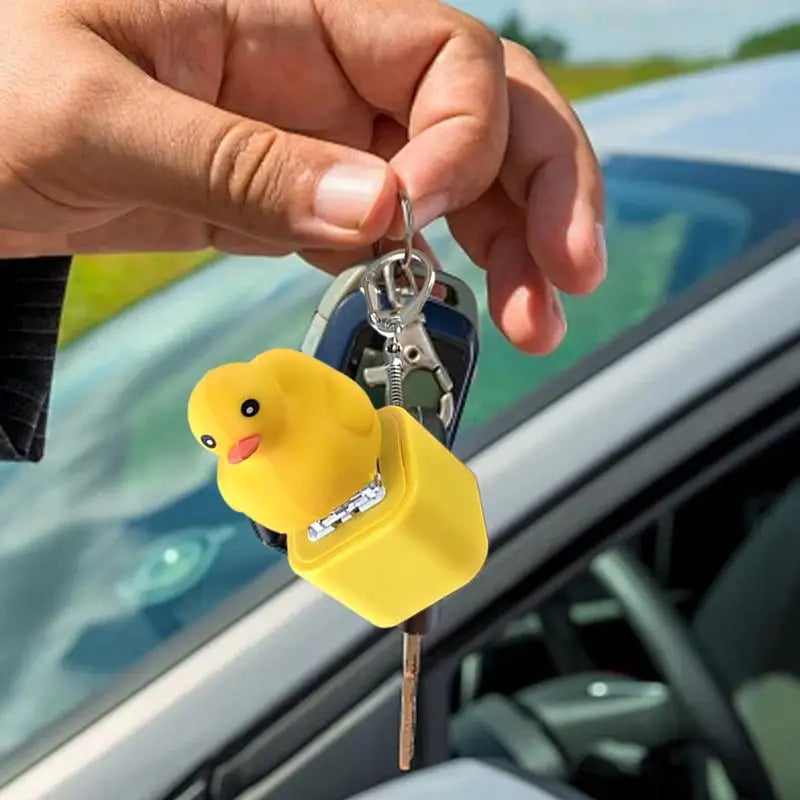 Keyboard Bag Charm Fidget Clicker Small Backpack Ornament Duck Shape Backpack Charm with Light and Sound Stress Relief Toy Gift Oasis Select