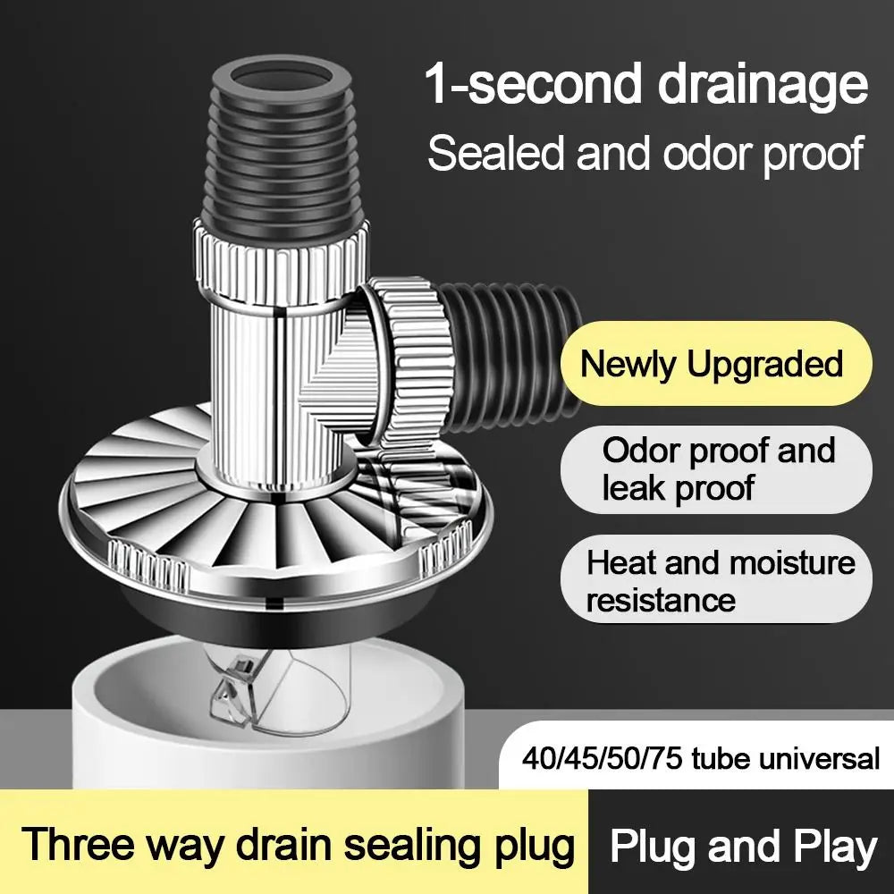 Anti Odor Sink Drain Pipe Adapter Sealing Ring Multifunctional Kitchen Basin Sewer Branch Drainage Water Pipe Joint Oasis Select