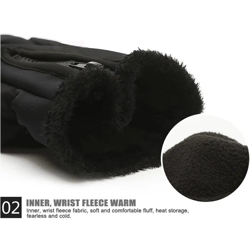 X-TIGER Autumn Winter Fleece Bicycle Gloves Touch Screen Full Finger Gloves Long Wrist Warm Cycling Gloves For Cycling Oasis Select