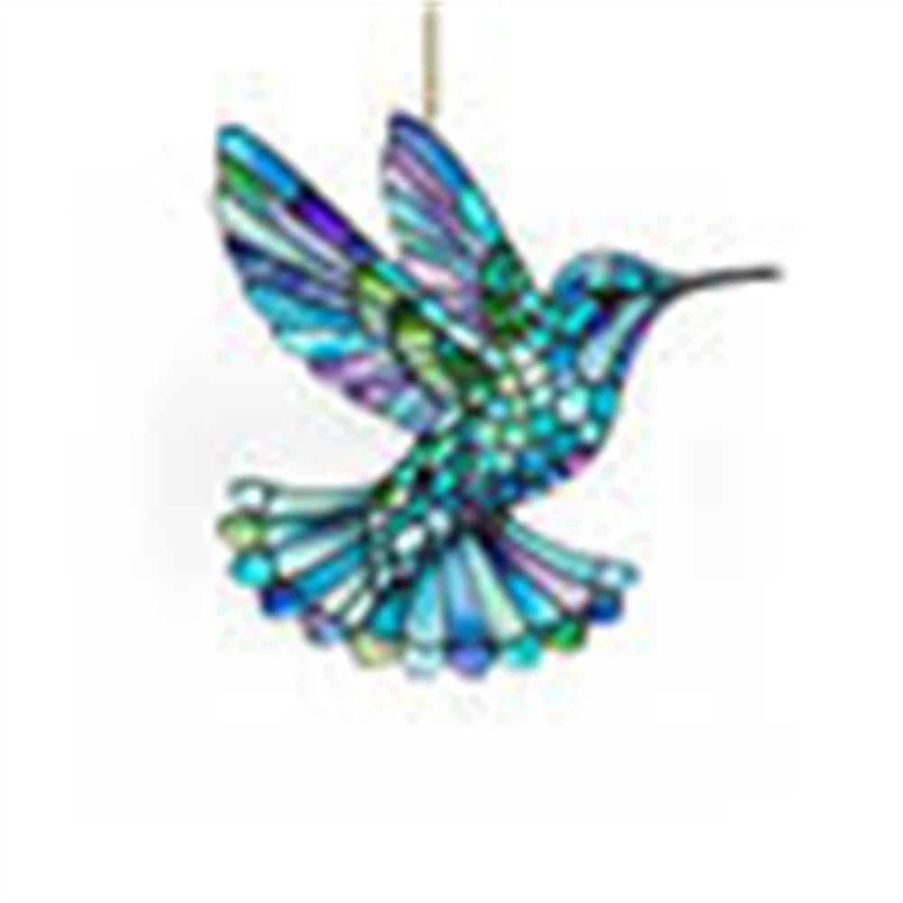 2D Acrylic Flat Printing Birds And Flowers Animal Pendant Home Tree Window Hanging Decor Gift Pet Lover Car Backpack Ornament Oasis Select Style 2
