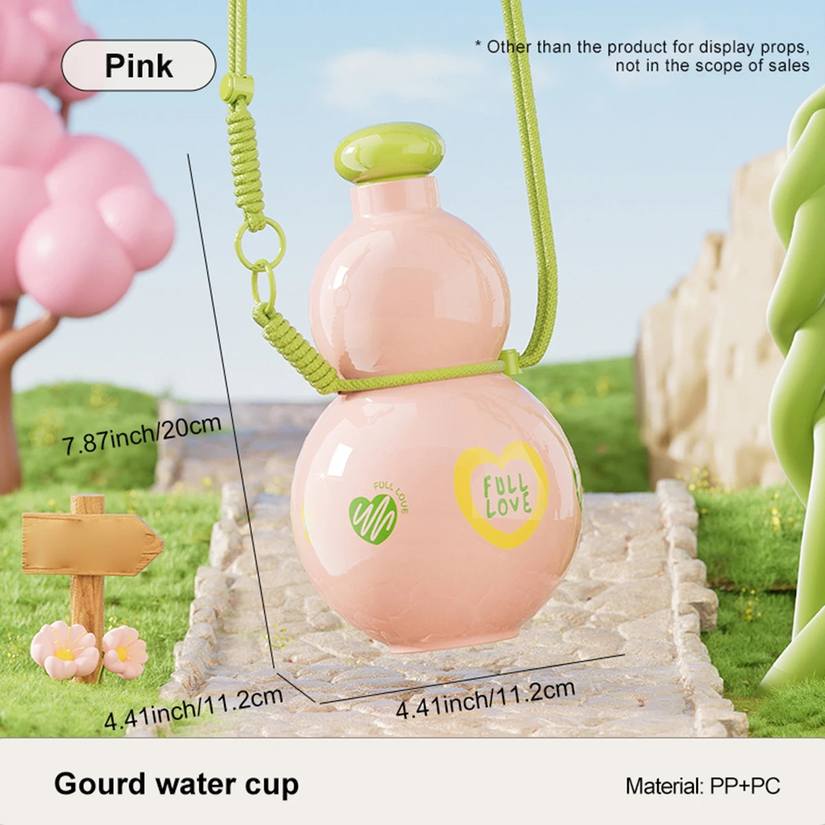 Water bottle, girls high value gourd water cup, large capacity with outdoor portable water bottle, sports water bottle Oasis Select Pink 880ml