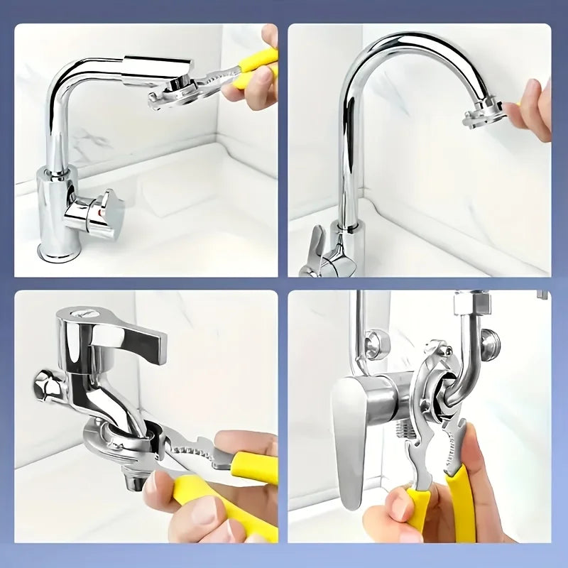1pcs Faucet Aerator Wrench Water Outlet Loosening Device Circular Pipe Clamp Universal Disassembly Tool Multifunctional Clamp Oasis Select