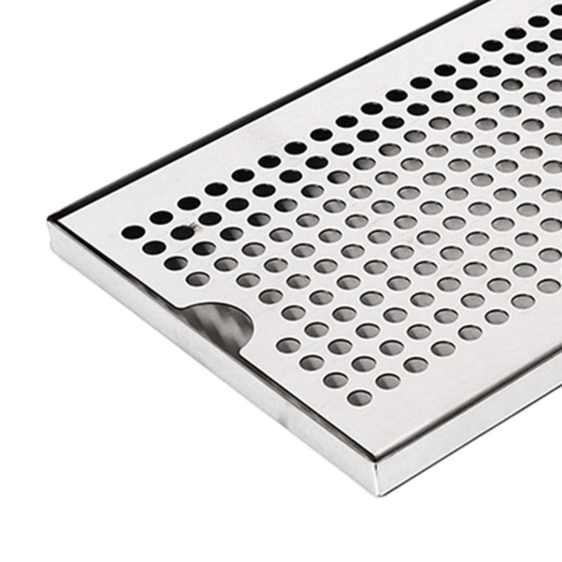 WISH Stainless Steel Drip Tray For Bar, Rectangular Water Catching Tray, Oil Draining Tray, 50X17.5X1.5Cm Oasis Select