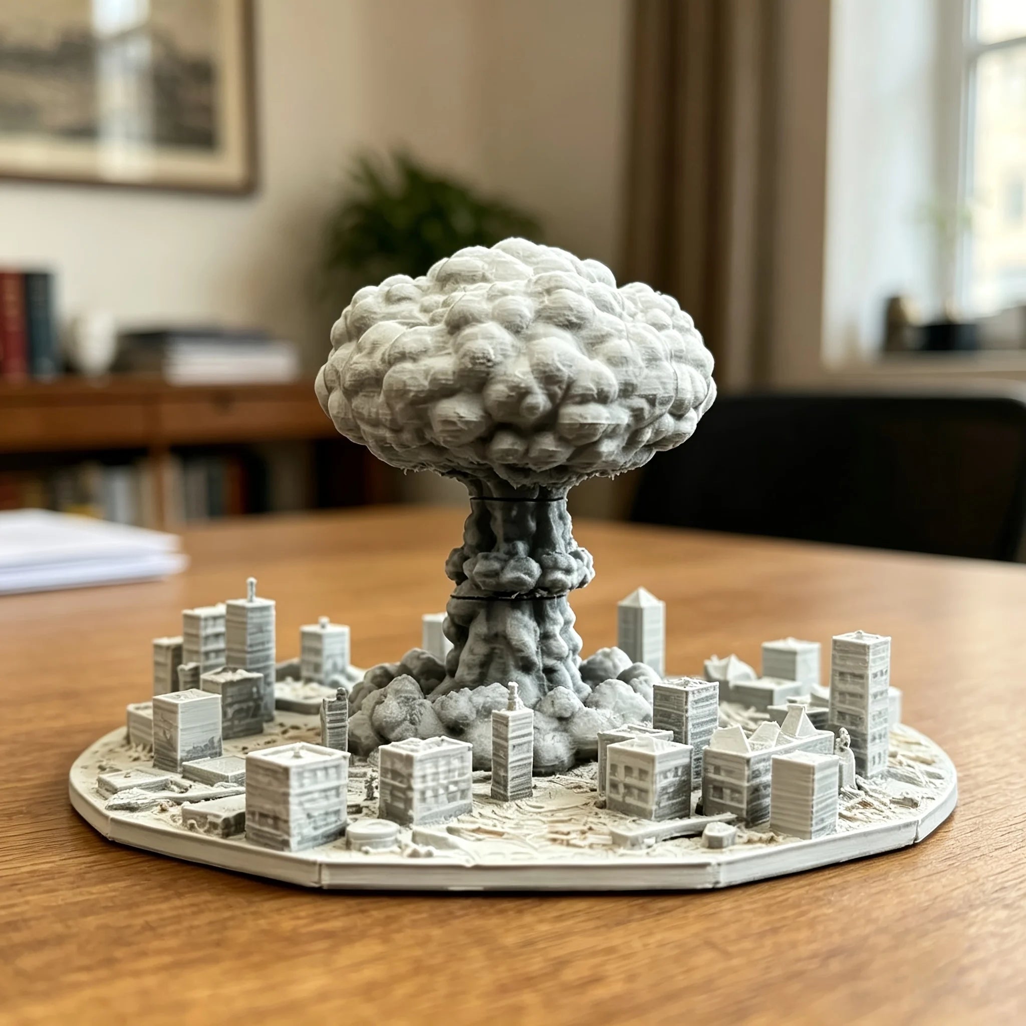 Sci-Fi Apocalypse Mini City Model 3D Printing Diorama Figurine Mini Statue Desktop Decor for Gamer Workstation Room Display Gift Oasis Select