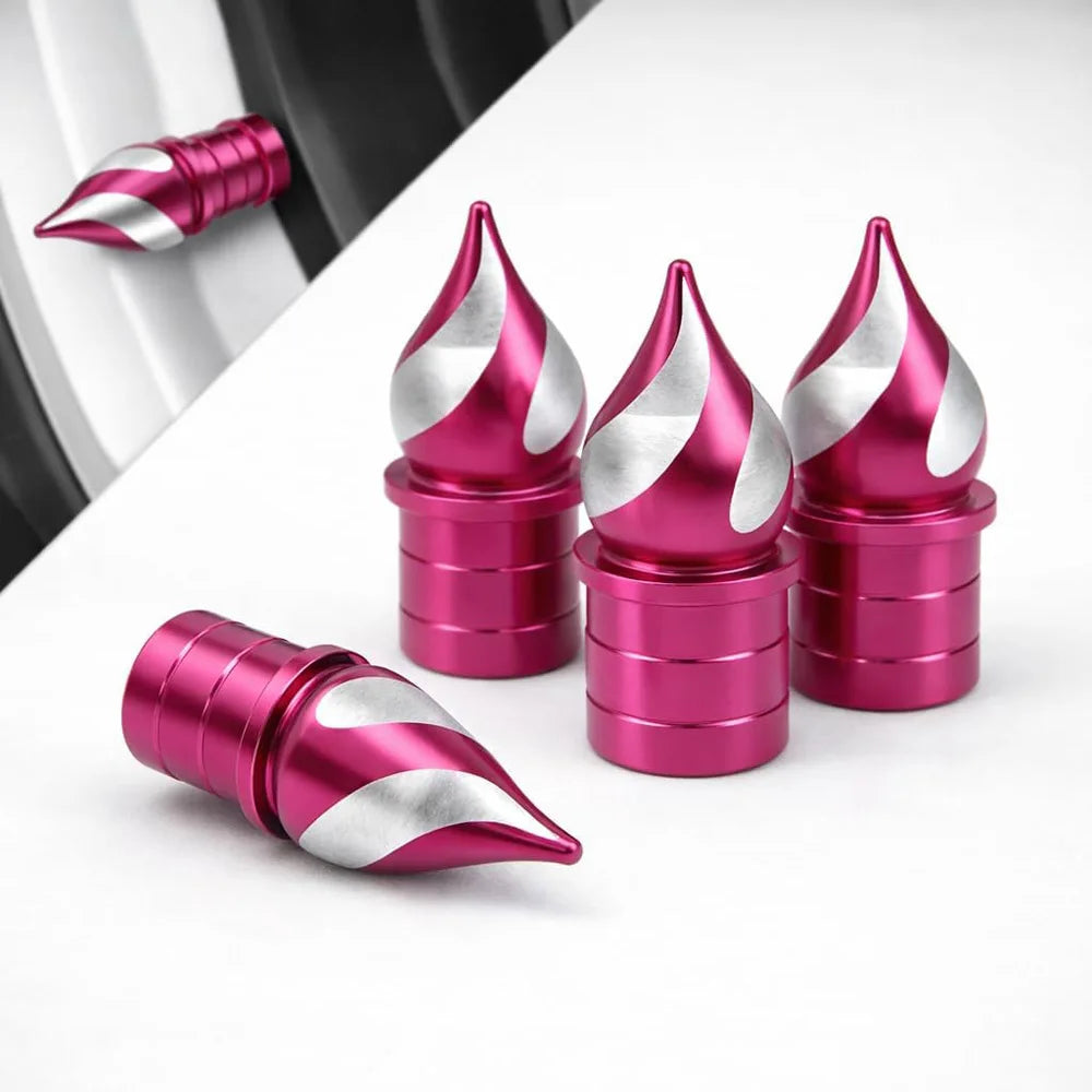 4Pcs Tire Valve Stem Caps CNC Aluminum Alloy Valve Caps Corrosion Resistant & Airtight, for Cars Trucks SUVs Motorcycles Bikes Oasis Select Pink-4Pcs